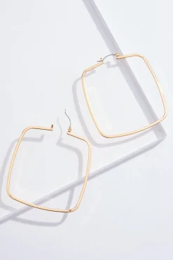 Gold Square Hoop Earrings