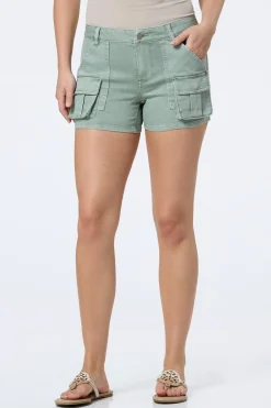 Green Cargo Denim Shorts
