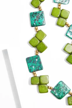 Green Mix Layered Adjustable Necklace