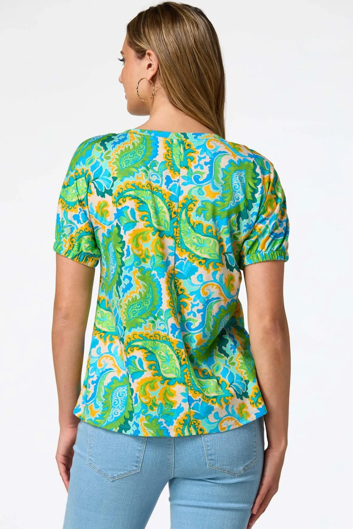 Green Paisley Top