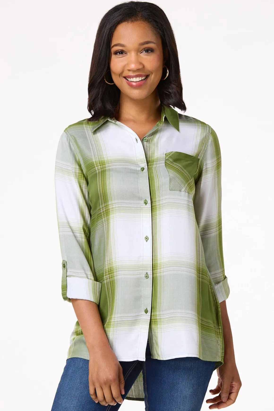 Green Plaid Tunic