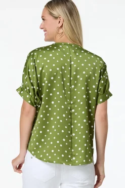 Green Polka Dot Top