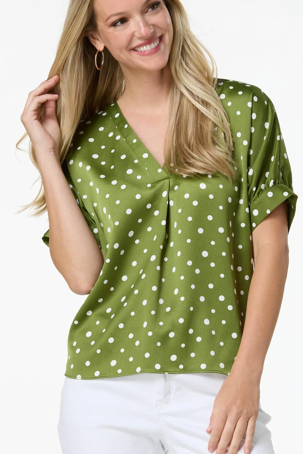 Green Polka Dot Top