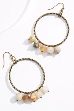 Hammered Circle Shaky Bead Earrings
