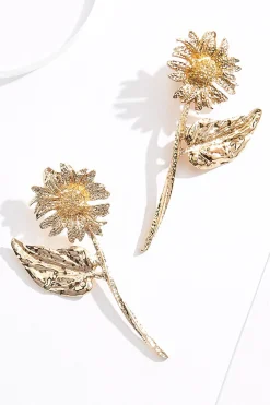Hammered Sunflower Earrings