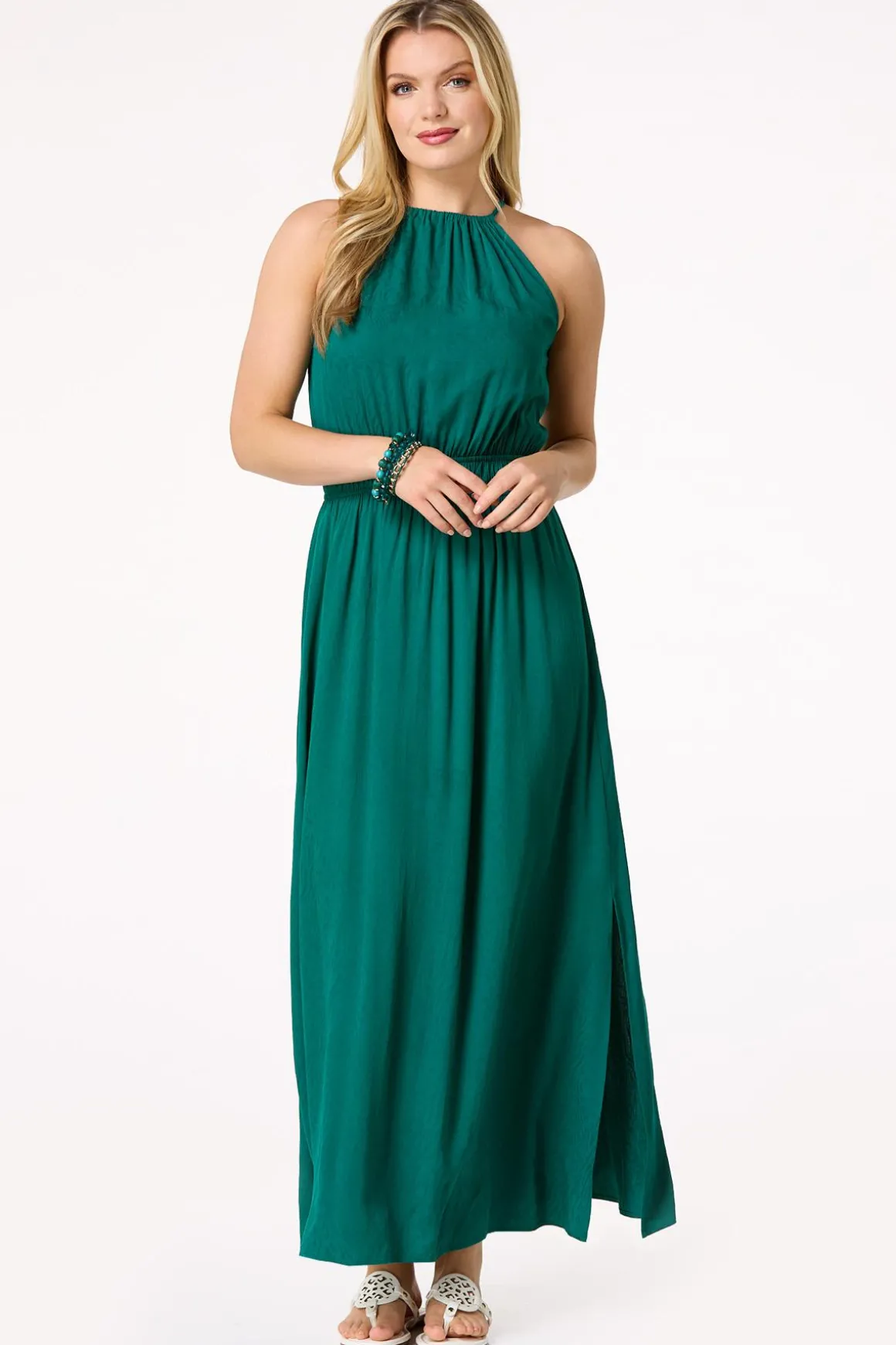 Jacquard Smocked Waist Maxi Dress