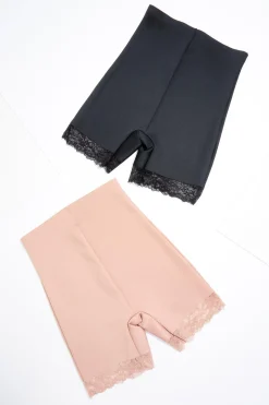 Lace Trim Scuba Shapewear Short Set