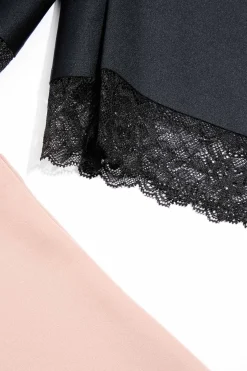 Lace Trim Scuba Shapewear Short Set