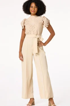 Lacy Mock Neck Jumpsuit
