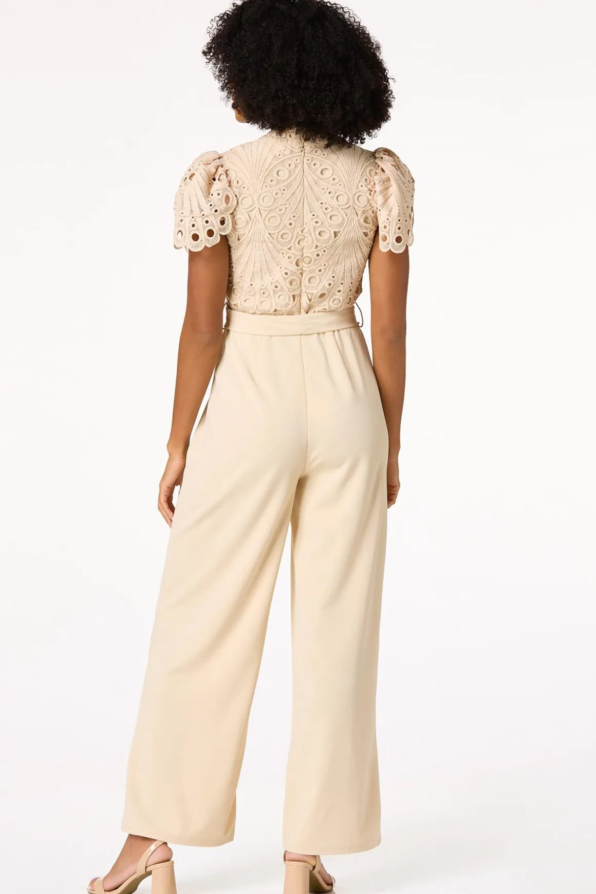 Lacy Mock Neck Jumpsuit