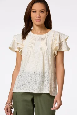 Lacy Ruffled Sleeve Top