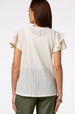 Lacy Ruffled Sleeve Top