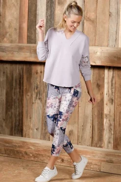 Lavender Floral Patchwork Leggings