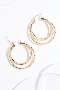 Layered Criss Cross Hoop Earrings