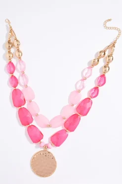 Layered Lucite Pendant Necklace