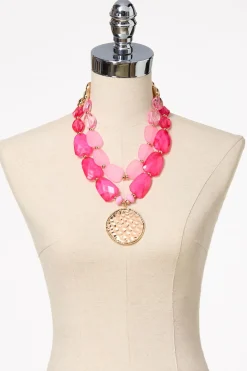 Layered Lucite Pendant Necklace