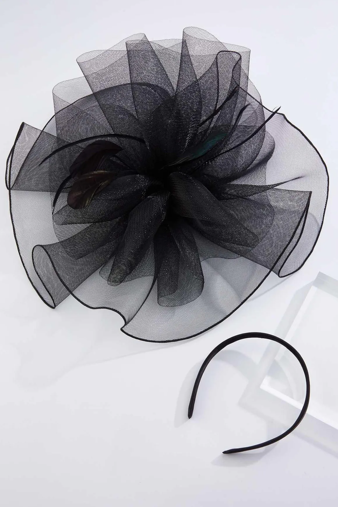 Layered Net Feather Fascinator
