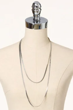 Layered Snake Chain Long Necklace