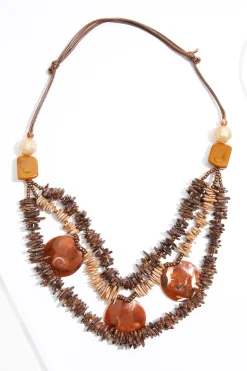 Layered Wood Chip Necklace