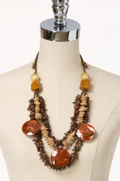 Layered Wood Chip Necklace