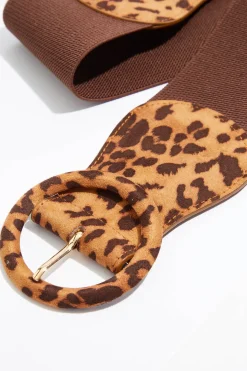 Leopard Buckle Stretch Belt
