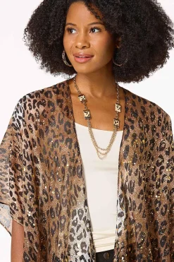 Leopard Foil Print Kimono