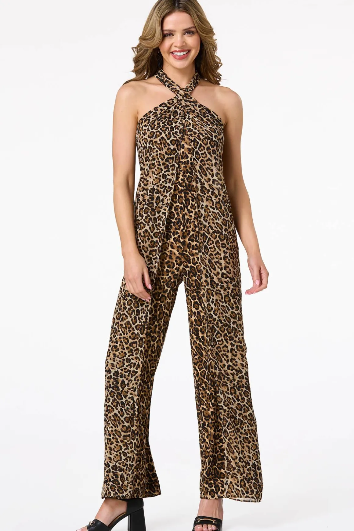 Leopard Halter Jumpsuit
