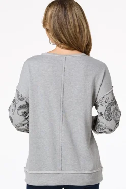 Leopard Paisley Panel Sweatshirt