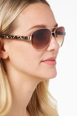 Leopard Pattern Aviator Sunglasses