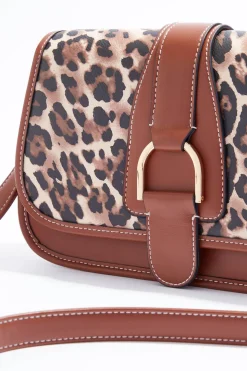Leopard Pattern Saddle Crossbody