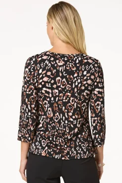 Leopard Zip Front Top