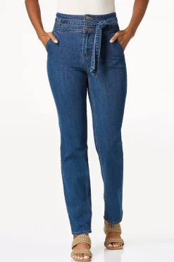 Level Up Tie Waist Ankle Jeans