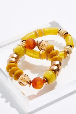 Lucite Beaded Bracelet Set