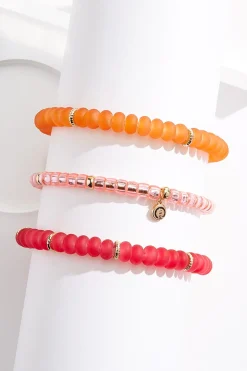 Lucite Beaded Multi Bracelet Set