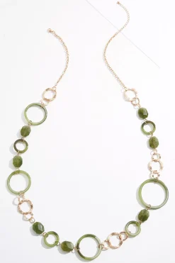 Lucite Cutout Circle Link Necklace