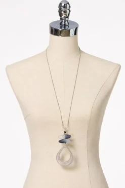 Lucite Mesh Wire Pendant Necklace Set