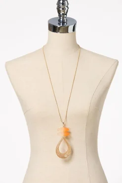 Lucite Mesh Wire Pendant Necklace Set