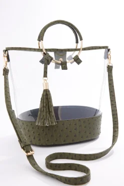 Lucite Ring Handle Bucket Bag