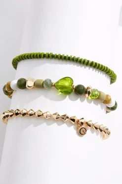 Lucite Rubber Multi Bracelet Set