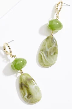 Lucite Stone Dangle Earrings