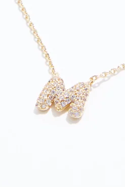 M Initial Bubble Necklace