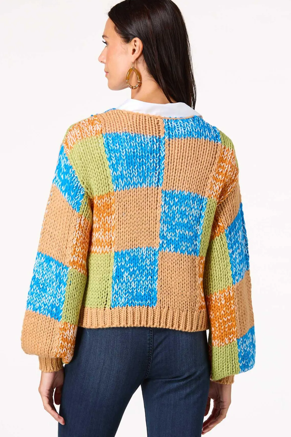 Marled Check Cardigan