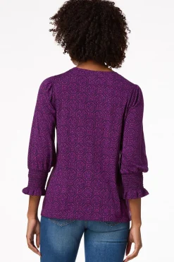 Medallion Smocked Sleeve Top