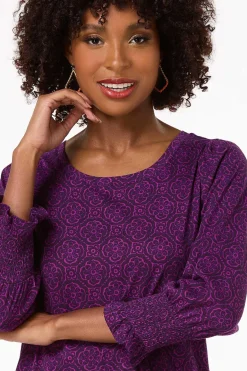 Medallion Smocked Sleeve Top