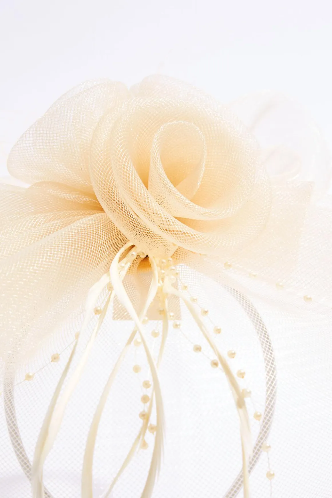 Mesh Flower Feather Veil Fascinator