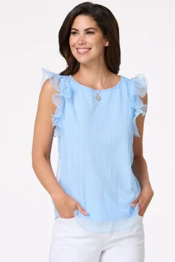 Mesh Flutter Sleeve Top
