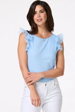 Mesh Flutter Sleeve Top