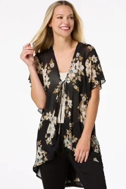 Mesh Midnight Floral Kimono