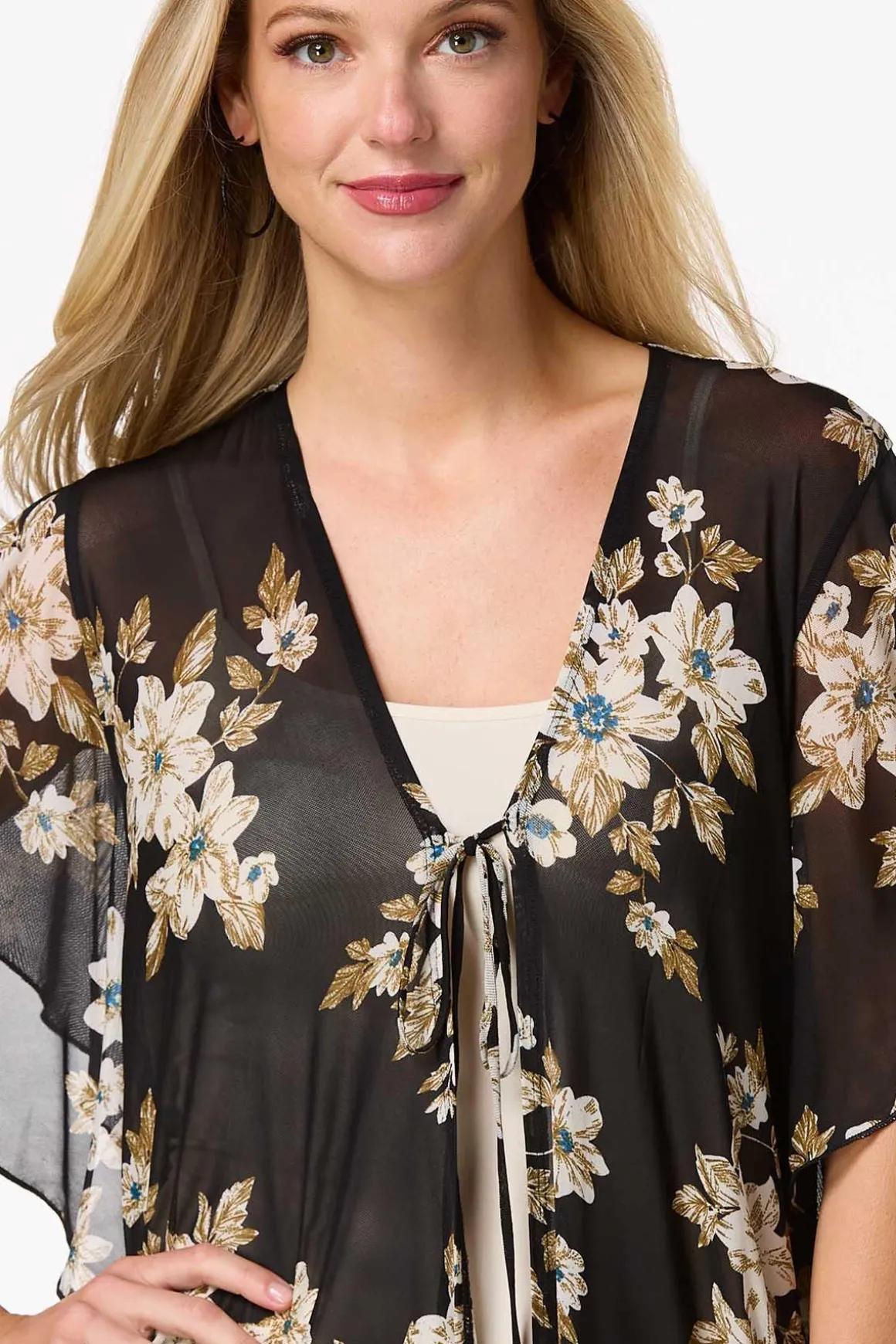 Mesh Midnight Floral Kimono