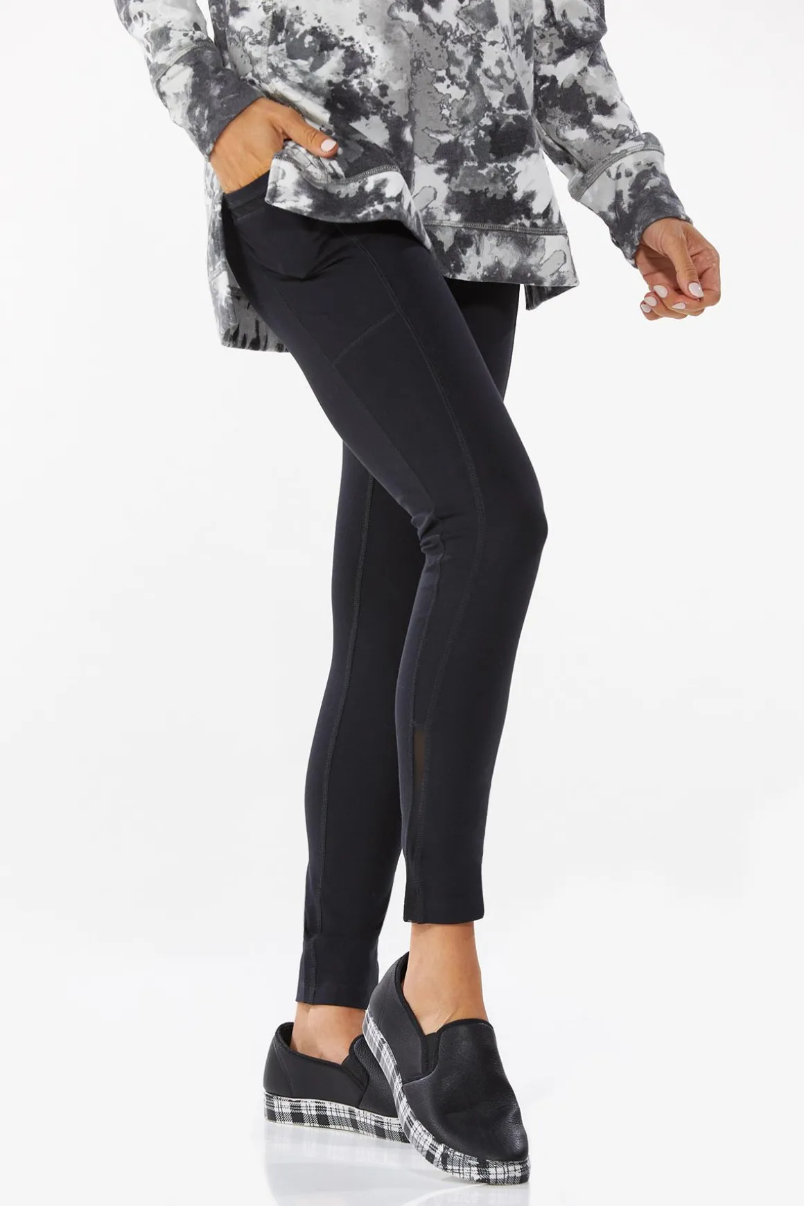 Mesh Trim Pocket Leggings